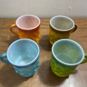 Vintage Anchor Fire King Ombre Kimberly Diamond Mug Set of 6 Multicolor